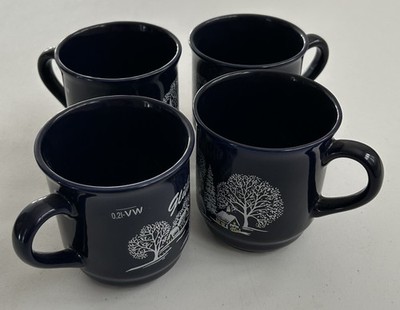 Antique Vanwell German Cobalt Blue Collectable Mug's - Set of 4