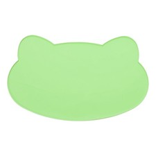 Cat Food Mat 17x10 Inch Silicone Pet Feeding Mat Cat Shaped Green