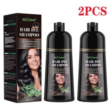 Black Hair Colour Shampoo for Grey Hair-Natural Hair Dye Shampoo–Colours 3-In-1