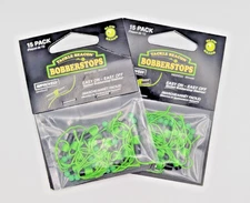 Tackle Beacon Bobberstops 2 Packs (30 Total) – Slotted Sleeves w/ Glow Beads