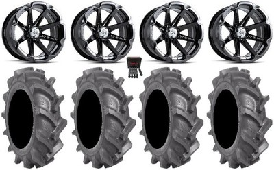 MSA Black Diesel 14'' UTV Wheels 30'' BKT AT 171 Tires Can-Am Defender
