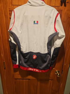 Women's Castelli Jacket Windstopper Red White Xl Full Zip Cycling