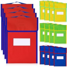 16 PCS Large Book Bags Classroom Pouches Nylo...