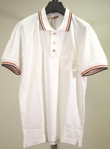John Galliano, John Galliano Vintage 07SS Logo Embroidered Raglan Polo Shirt L White