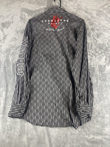 Wrangler Pendleton Men’s Whisky Western Long Sleeve Shirt Large Striped - Picture 3 of 9
