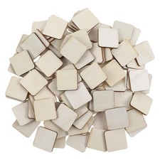 100pcs Unfinished Wood Pieces - 1   1 Inch Blank Natural Wood Squares, Wooden