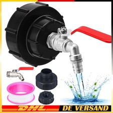Auslaufhahn Wasserhahn IBC Hahn 3/4 Zoll S60/2" Adapter Kappe Container DHL