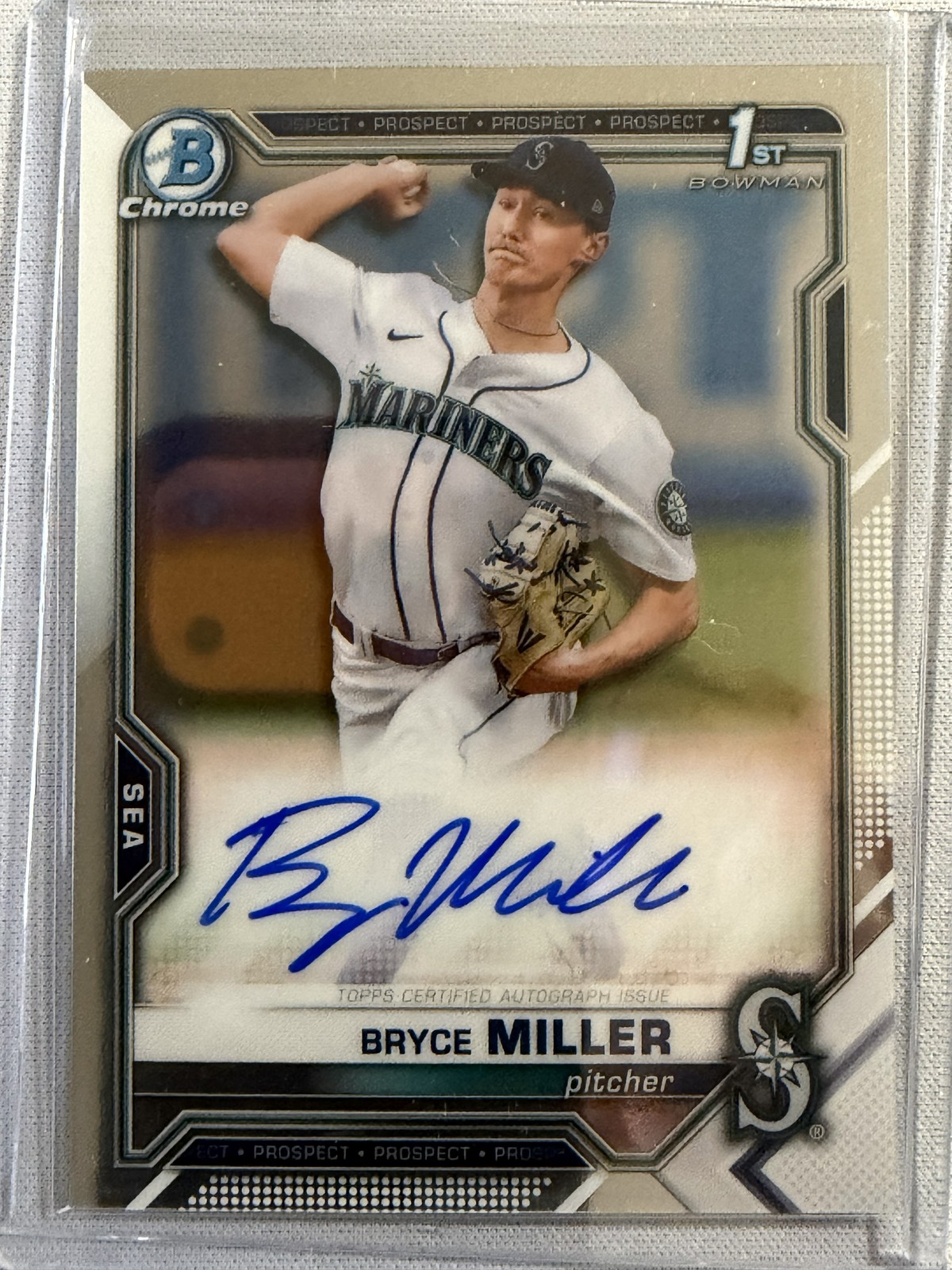 2021 Bowman Draft #CDA-BMI Bryce Miller Chrome Draft Pick Autographs
