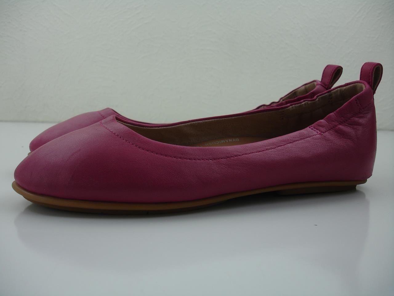 Women's 7.5 M Fitflop Allegro Ballerina Flats Shoes Pink Leather Ballet Slip-On