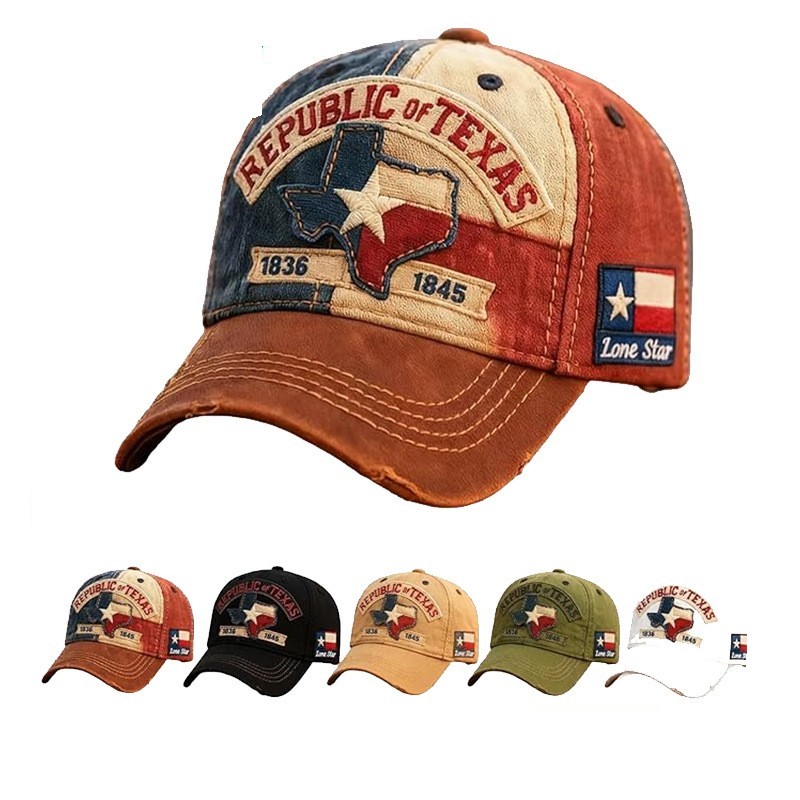 Gorra de béisbol Lone Star Legacy Texas Republic 1836-1845 sombrero de algodón bordado