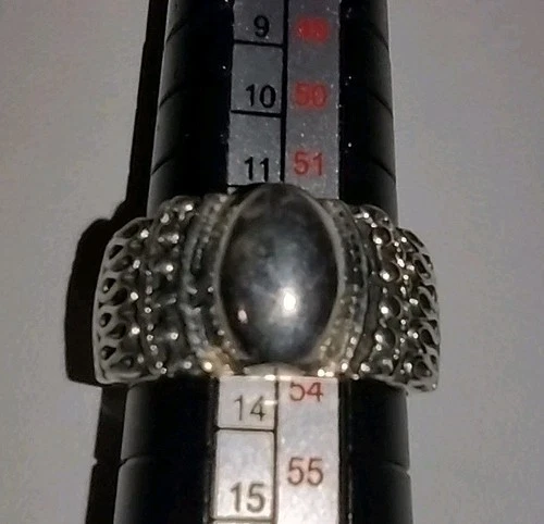 Vintage solid Sterling Silver 925 Textured Chunky Band Size 6.5 Solid 4.7g