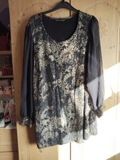 David Emanuel at Bon Marche Size 24 Sparkly Tunic Black And Gold