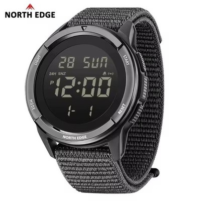 NORTH EDGE Terrax Digitaluhr   Herren Sportuhr, Wasserdicht 50M, Countdown Green