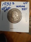 1932 S Washington Silver Quarter VF Very Fine Key Date U.S. 25c Coin
