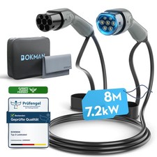 Bokman Cavo Ricarica Auto Elettrica Tipo 2, 7.2 Kw / 8 Metri / 32A / 1 - Miniatura 1