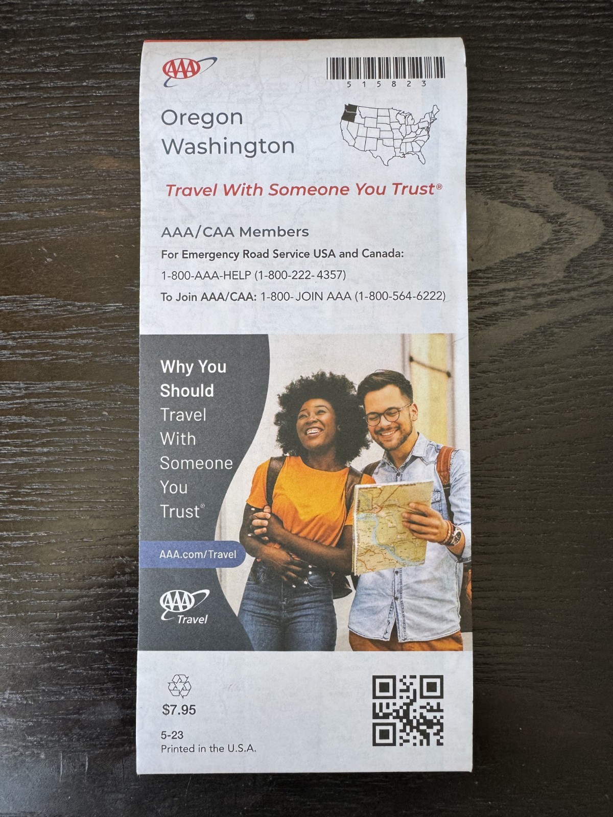 AAA Road Map-The Map of Washington and Oregon  - State Series - 2024