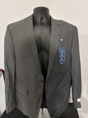 Ryan Seacrest Distinction Grey Blazer Stretch Non-Iron Wicking Suit Jacket NWT