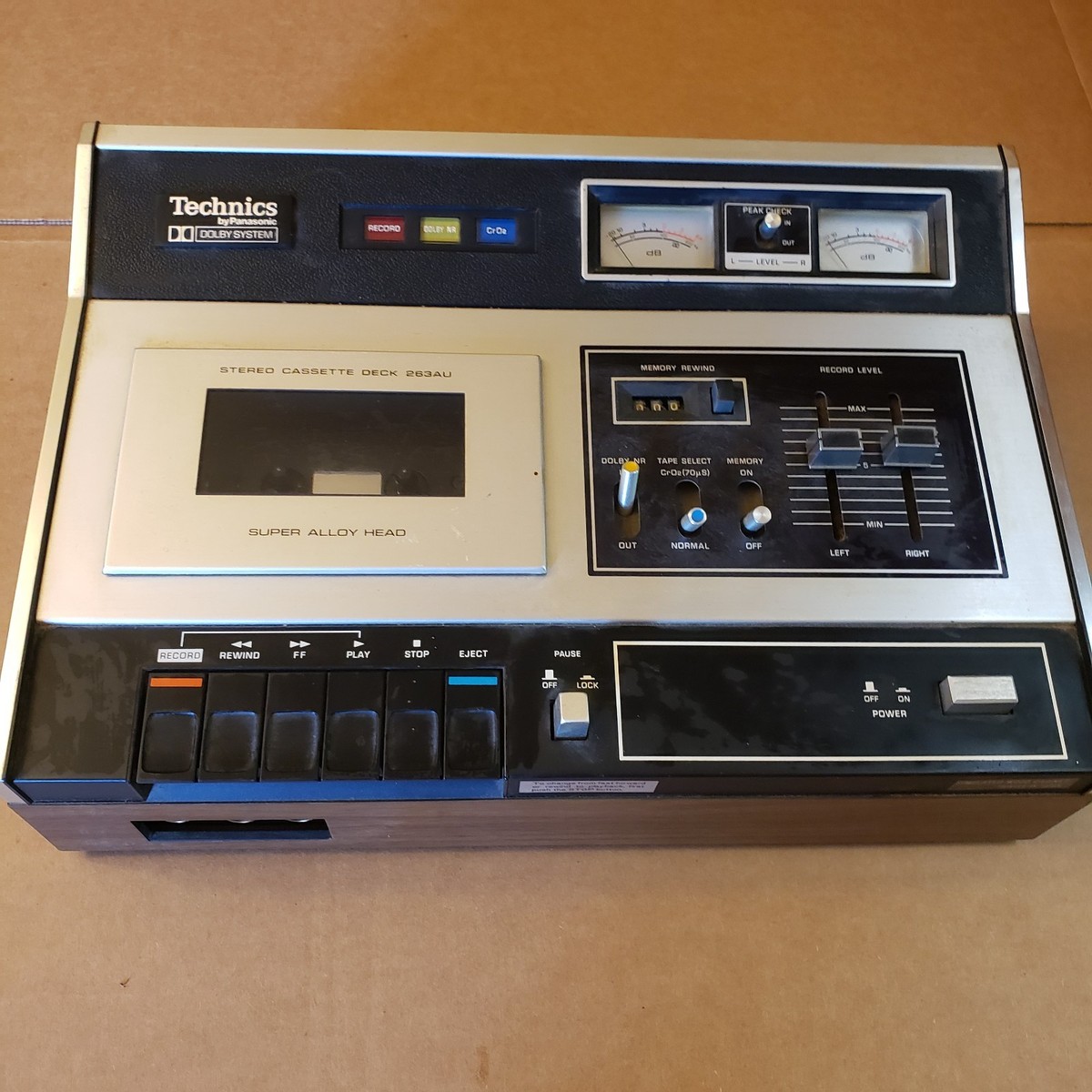 Vintage Technics RS-263US Top Loading Cassette Deck/Recorder Parts