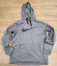 Nike Dri Fit Digital Camo Swoosh Logo Men's Size Large L Gray Sweatshirt Hoodie