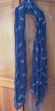 Unbranded Women s Lightweight Navy Scarf With Multicolor Birds