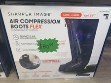Sharper Image Air Compression Boots Flex Leg Recovery System Large/XLarge Blue 