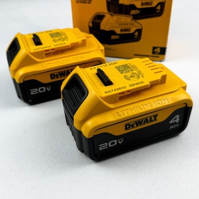 2 Pack DEWALT DCB204-2 20V MAX Premium Lithium-Ion 4.0Ah Battery