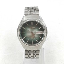 Citizen Cosmotron 4-790677K Vintage Jour Date Vert SLV Rond Quartz Montre Hommes