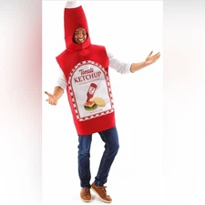 Tomato Ketchup Bottle NWT Costume Adult One Size Red Food Halloween