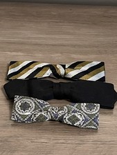 1950s Royal Rust Resist Clip-On Bow Tie Lot. Black Stripe VTG Rockabilly