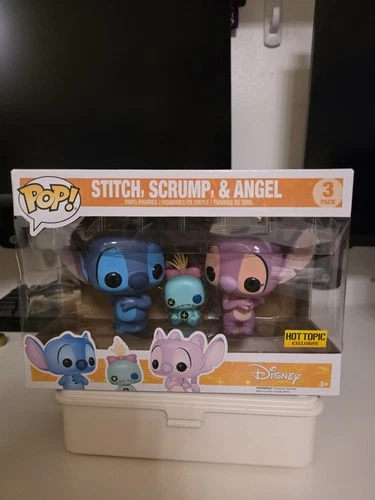 Funko Pop Stitch Scrump & Angel 3Pack  Hot Topic Exclusive –Disney Lilo & Stitch