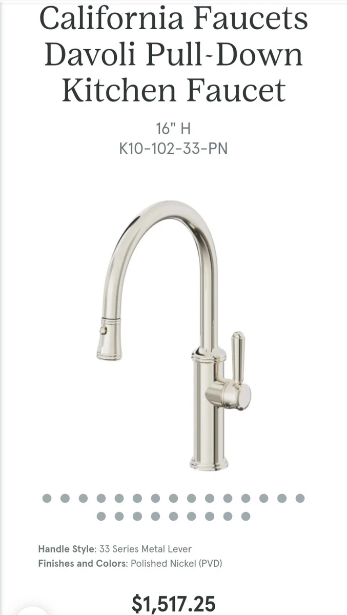 Distributeur Eau Chaude/froide California Faucets – Nickel Satiné – Modèle 9623 – Occasion (comme Neuf)