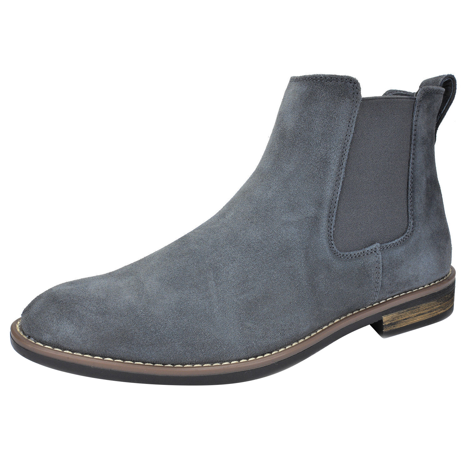 Suede Leather Chelsea Ankle Boots Slip On Casual Dress Shoes