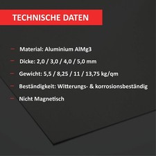 Produktbild von Aluminiumblech AlMg3 (EN AW-5754) – 4mm Stark, 150x500mm Zuschnitt, Roh & Scharfkantig