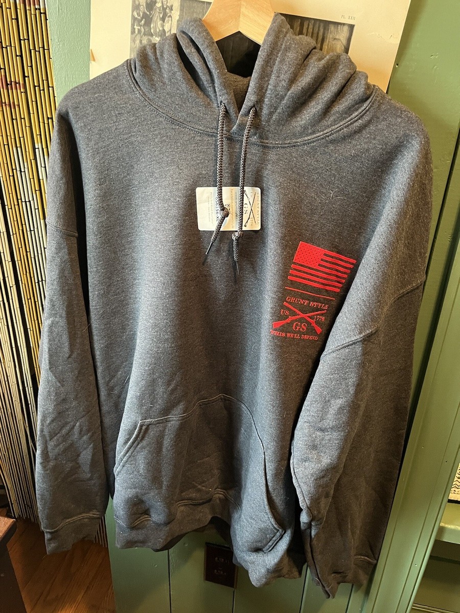 grunt style hoodie xl Red Blood Blue Collar