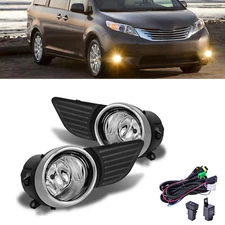 For Sienna Fog Lights 2011-2017 Bumper Set w/ Wiring Harness & Fog Grille Cover