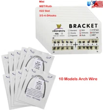 10 packs Dental Braces Mini/Standard Roth 022 Hook 345 / NITI Arch Wires Dr