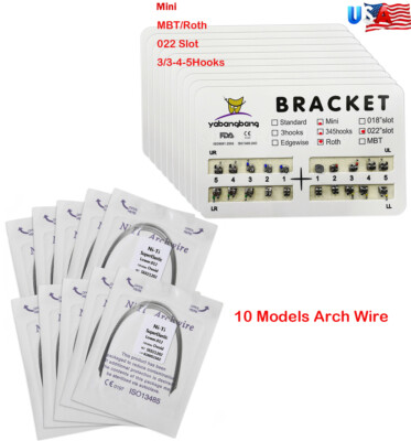 10 packs Dental Ortho Braces Mini/Standard Roth 022 Hook 345 / NITI Arch Wire st