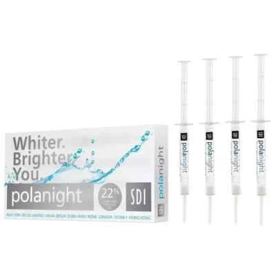 SDI Pola Night Kit 22% Dental Tooth Whitening Bleach Kit of 4 X 3gm Syringes.