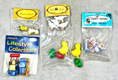 Vintage Lot Novelty Party Cake Decorations, Hong Kong, Creative Crafts