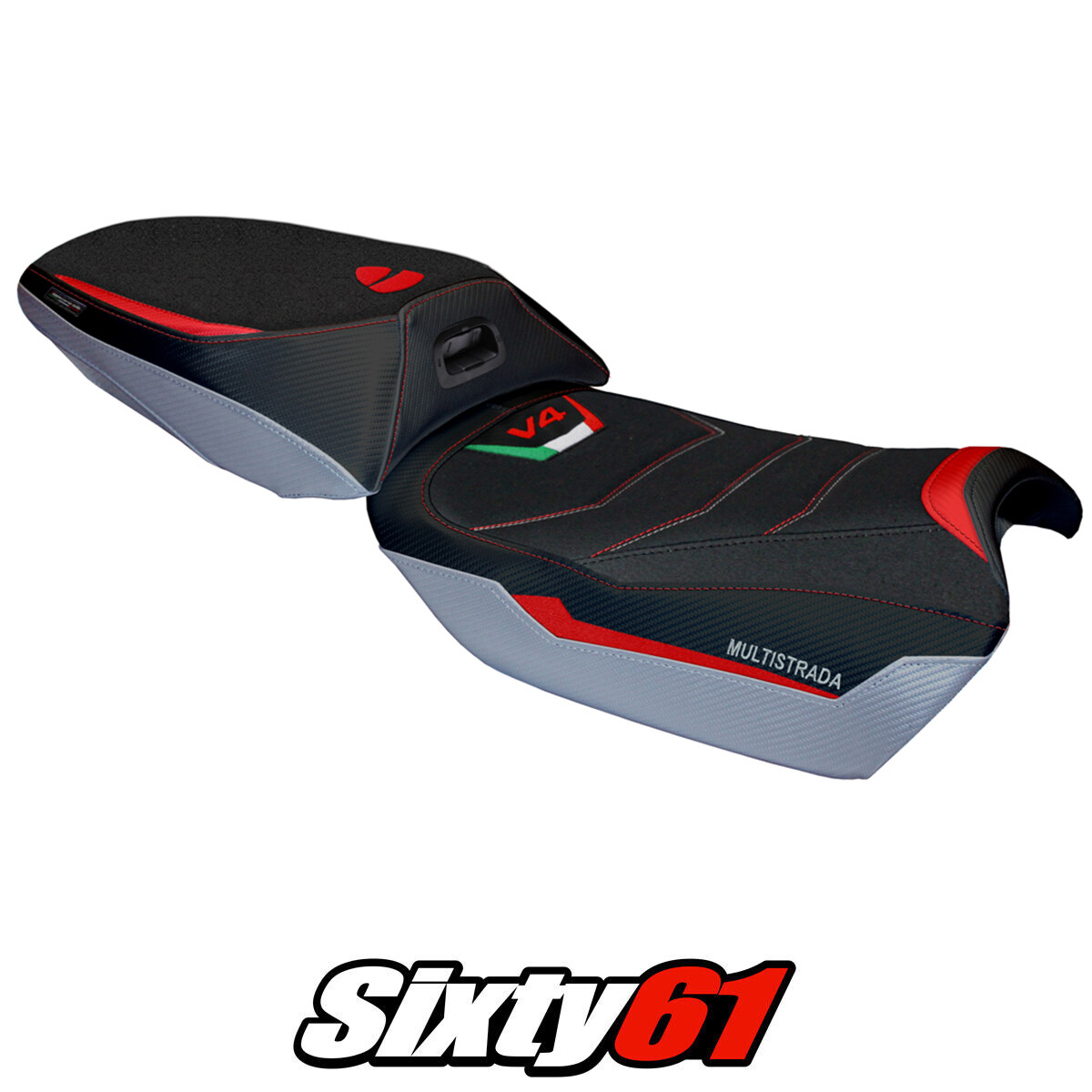 Ducati Multistrada V4 Rally Heat Seat Cover Tappezzeria 2025 Ultragrip Silver