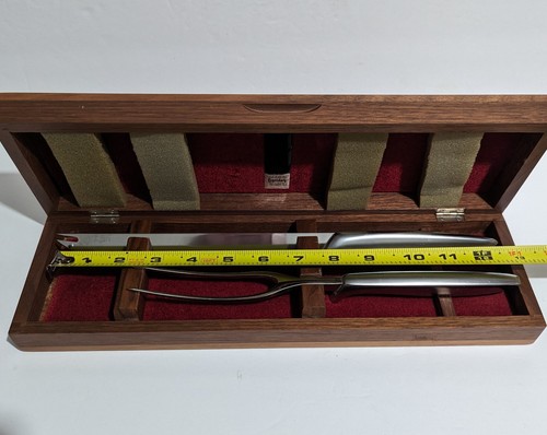 Vintage Gerber Legendary Blades 2 Piece Carving Set - Walnut Box - Turkey Roast - Picture 4 of 16
