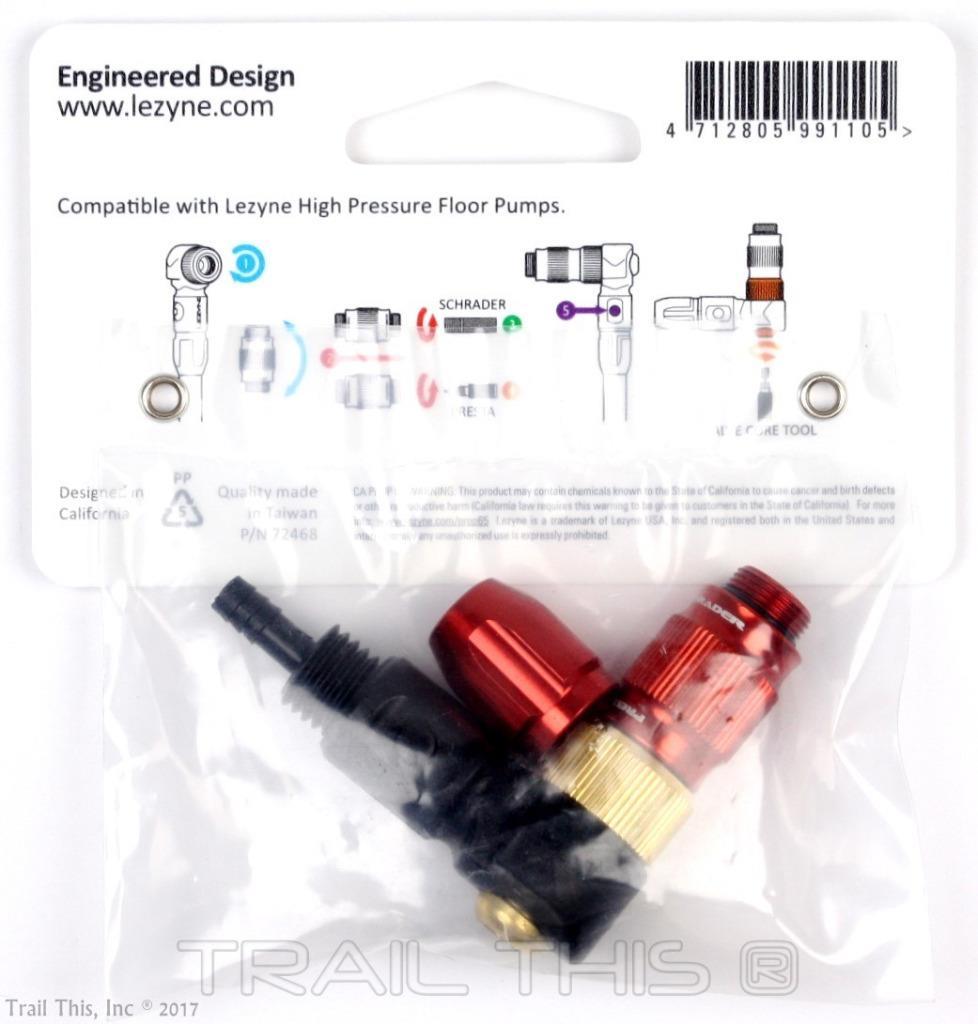 Lezyne ABS-1 Pro HP High Pressure Road Bicycle Pump Chuck Presta Schrader Valve
