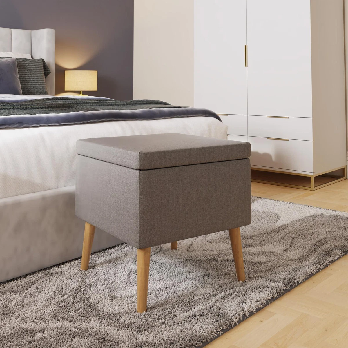 Fabric ottoman square deals