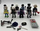 10 Vintage Playmobil People Figures Lot Man Woman Fire Police Girl Accessories