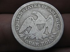 1840 O Silver Seated Liberty Quarter- New Orleans, With Drapery, VG/Fine Details