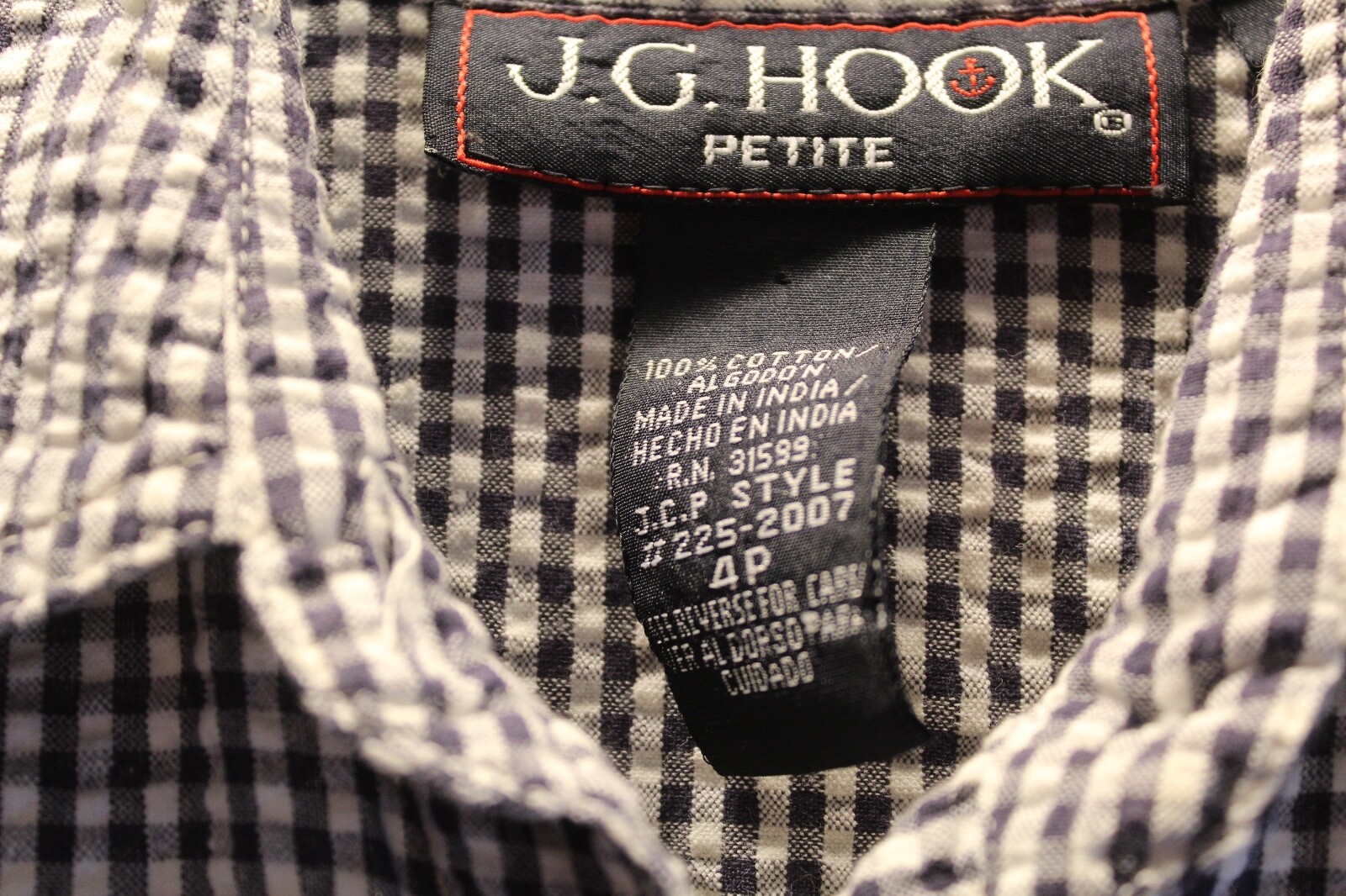 JG HOOK Black & White Seersucker Vintage Cottagecore … Gem