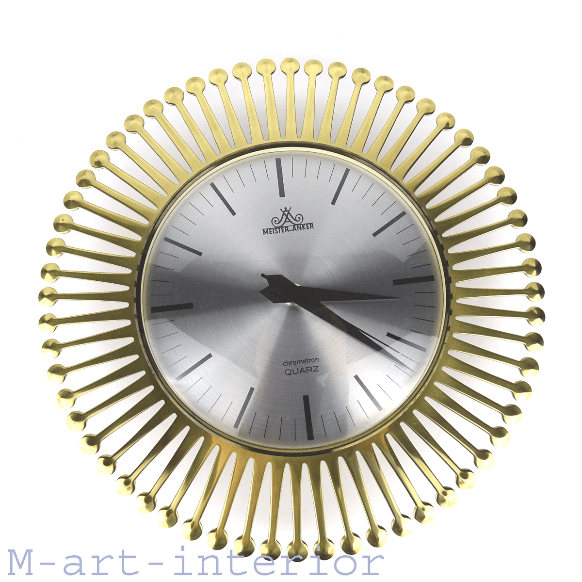 MEISTER ANKER Wanduhr Uhr SONNE Vintage German SUNBURST Wall CLOCK ☀️ 50er  60er