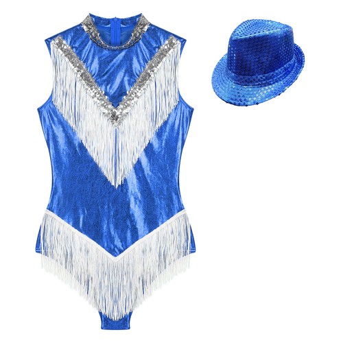 Mujer Body Brillante Traje de Baile Baile Competición Leotardo Con Sombrero Jazz - Imagen 29 de 81