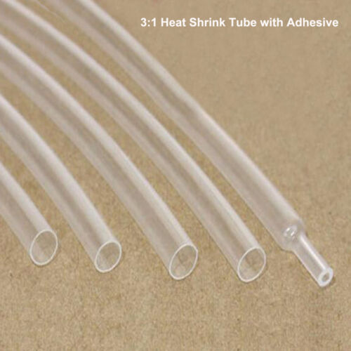 Clear - Ratio 3:1 Heat Shrink Tube w/Adhesive Cable Wire Heatshrink Sleeve Wraps - Afbeelding 1 van 5