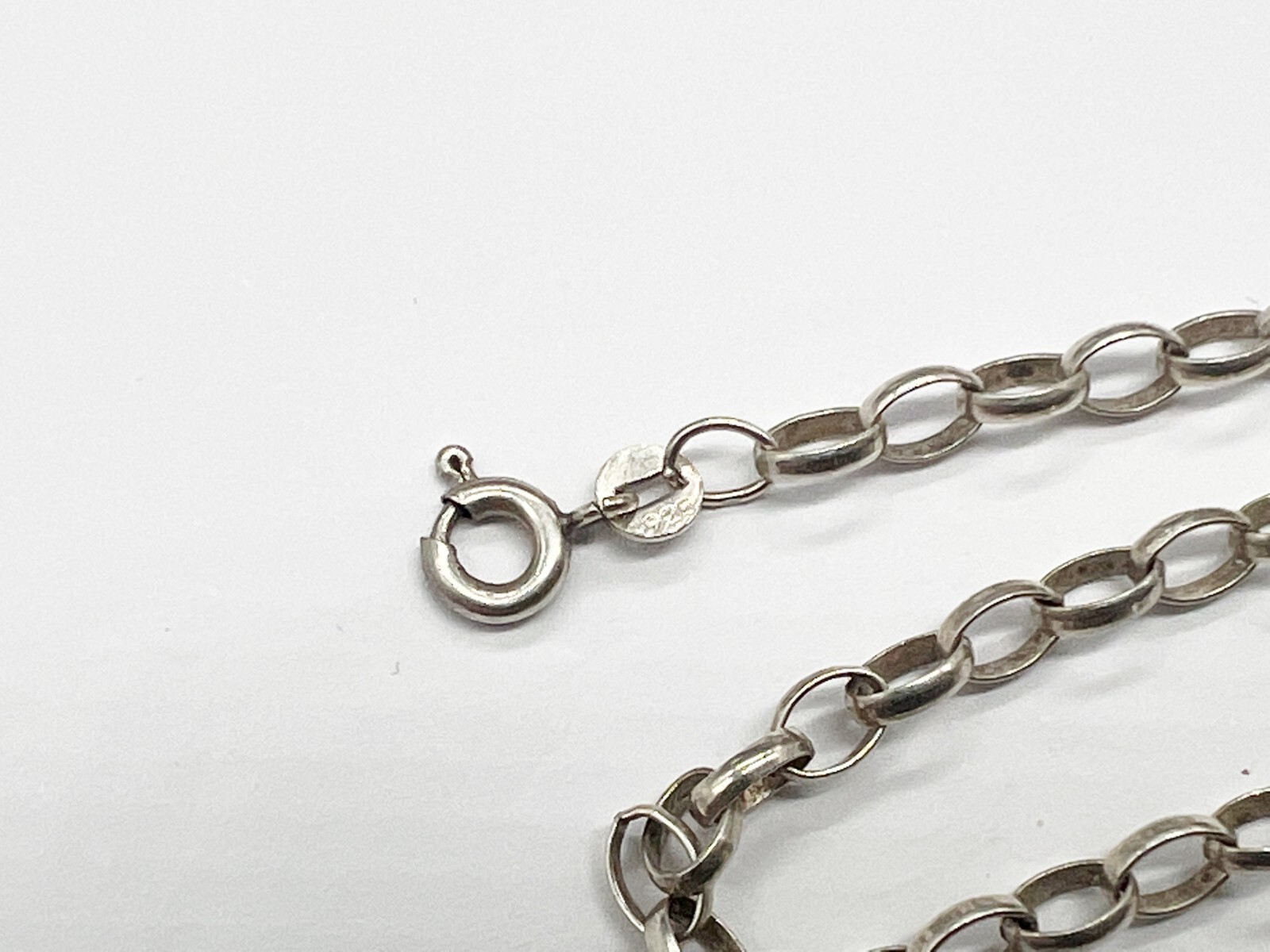 VINTAGE SOLID STERLING SILVER PAPER CHAIN STYLE L… - image 4